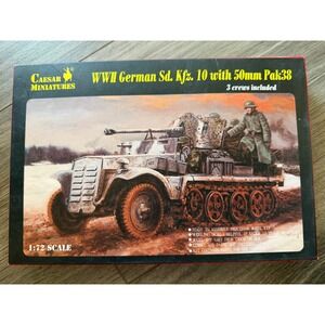 Caesar Miniatures WWII German Sd.Kfz. 10 with‎ 50mm PaK38 1:72 Scale Model Kit